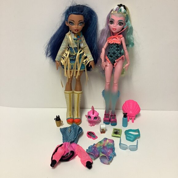 Monster High Doll G3 Lot Lagoona Blue Set & Cleo de Nile in Partial Outfit READ - Picture 1 of 16